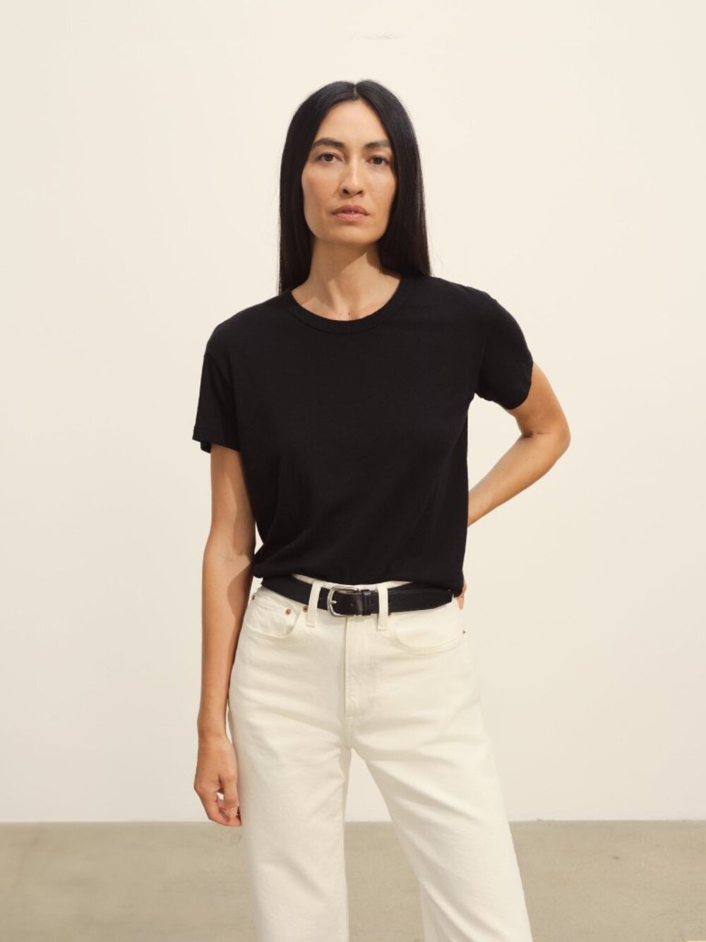 Buck Mason Slub Easy Crew in Black Size XS